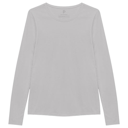 Camiseta Básica Manga Longa Feminina - Branco