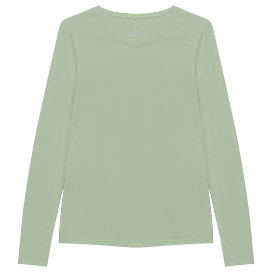Camiseta Básica Manga Longa Feminina - Verde Oliva