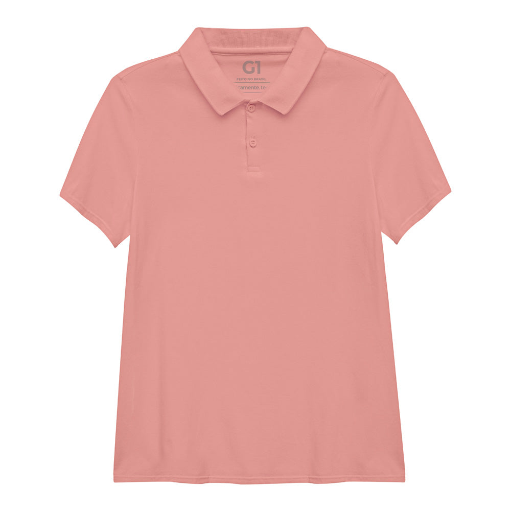 Camisa Polo Plus Size Feminina - Rose