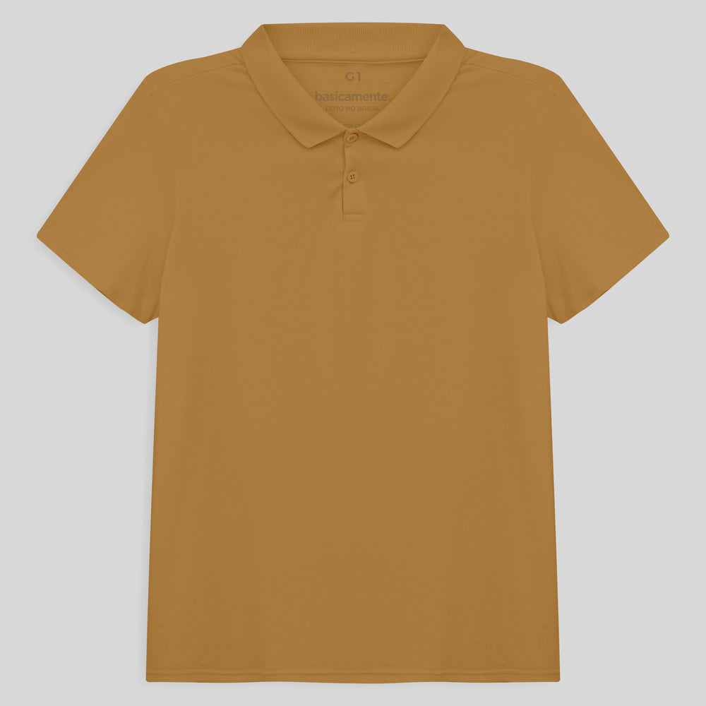 Camisa Polo Algodão Premium Plus Feminino - Ocre
