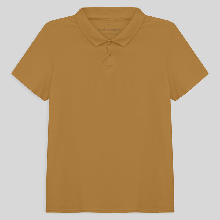 Camisa Polo Algodão Premium Plus Size Feminino - Marrom Khaki