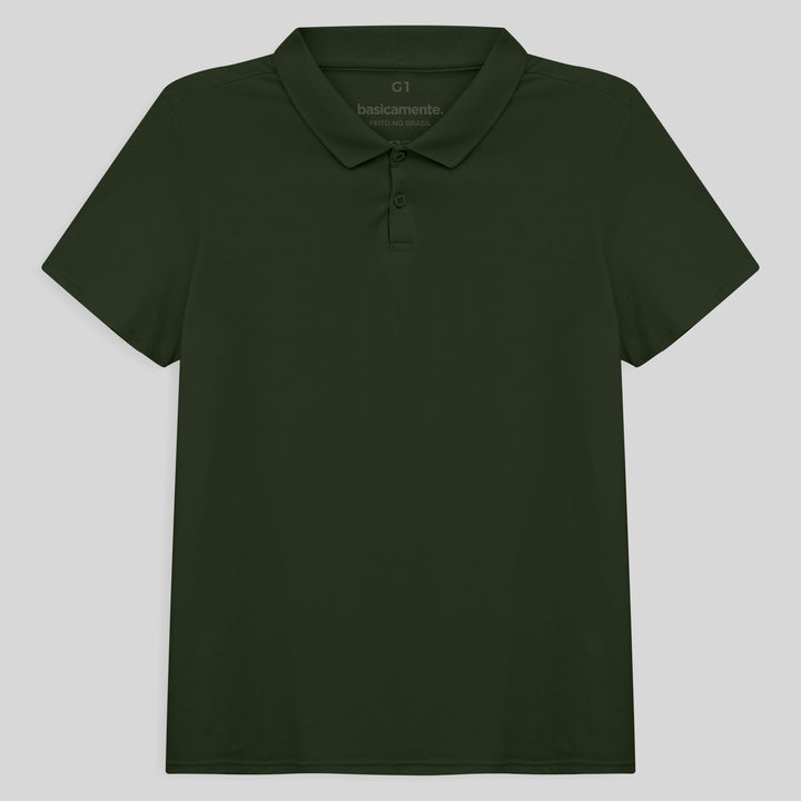 Camisa Polo Algodão Premium Plus Size Feminino - Verde Selva