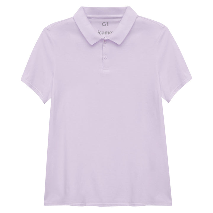 Camisa Polo Plus Size Feminina - Lilás Lavanda