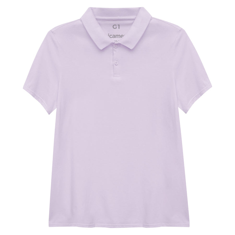 Camisa Polo Algodão Premium Plus Feminino - Lilás Lavanda