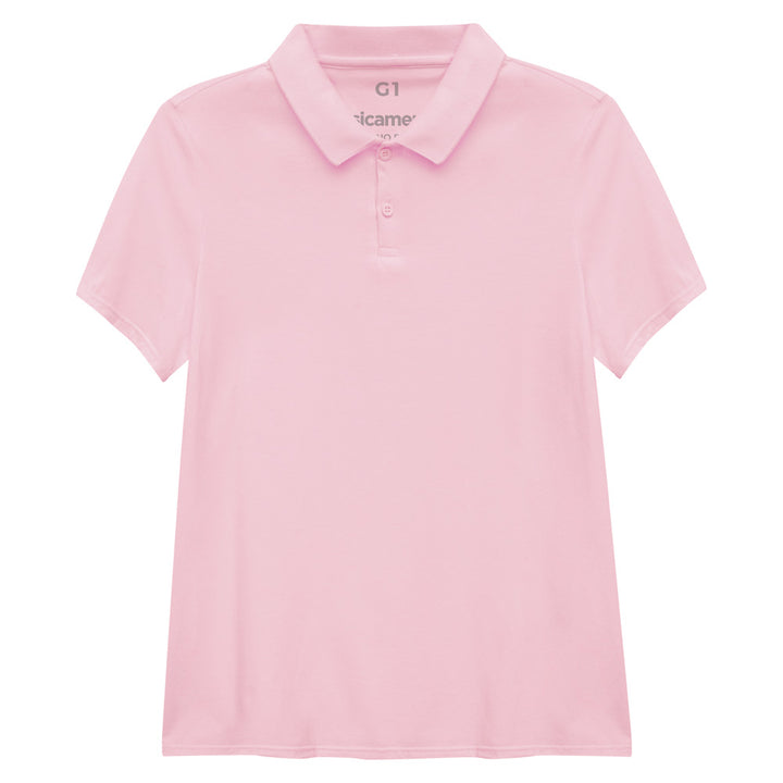 Camisa Polo Algodão Premium Plus Size Feminino - Rosa Orquídea