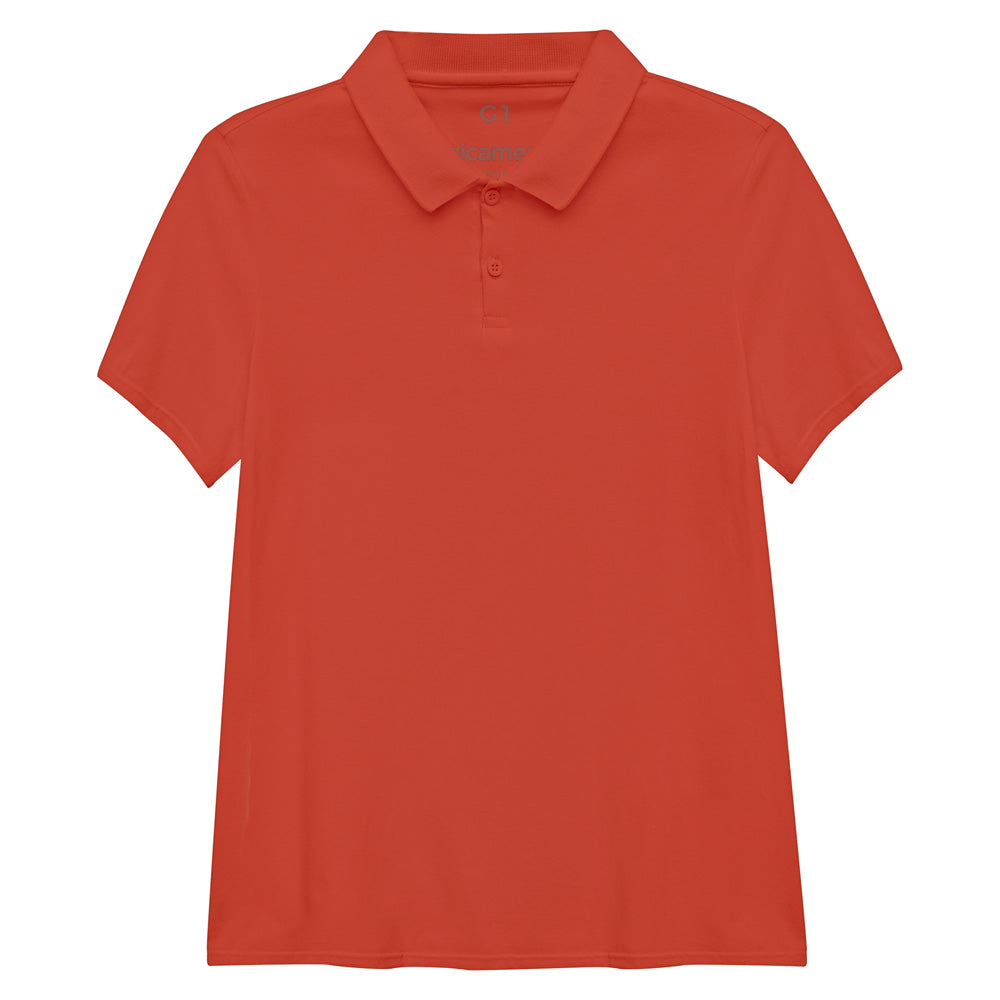 Camisa Polo Algodão Premium Plus Size Feminino - Laranja
