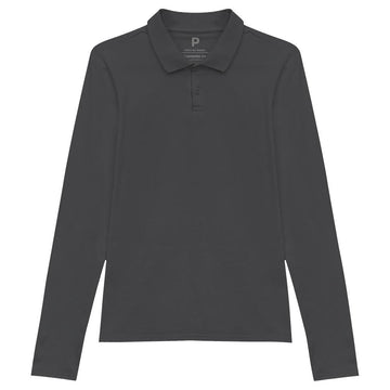 Camisa Polo Manga Longa Feminina - Cinza Ardósia
