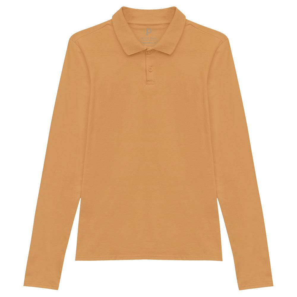 Camisa Polo Manga Longa Feminina - Amarelo Mostarda