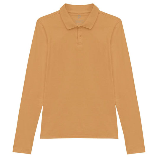 Camisa Polo Manga Longa Feminina - Amarelo Mostarda
