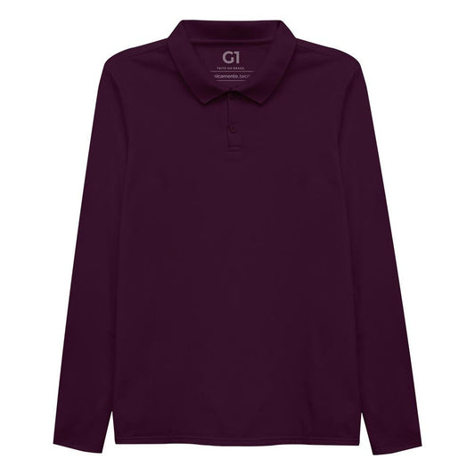 Camisa Polo Manga Longa Plus Feminina - Wine