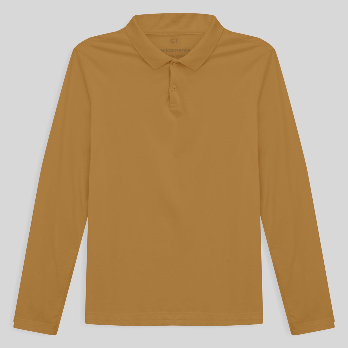 Camisa Polo Manga Longa Plus Feminina - Ocre