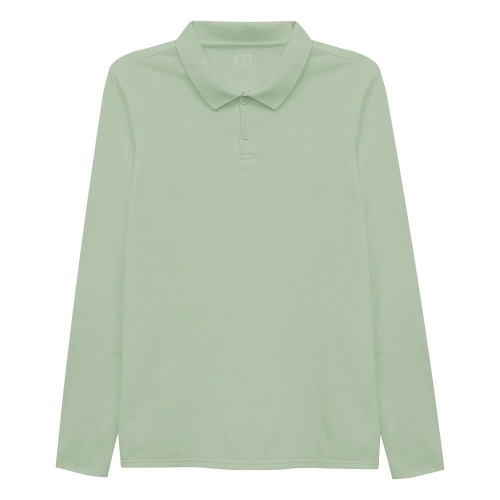 Camisa Polo Manga Longa Plus Feminina - Verde Oliva