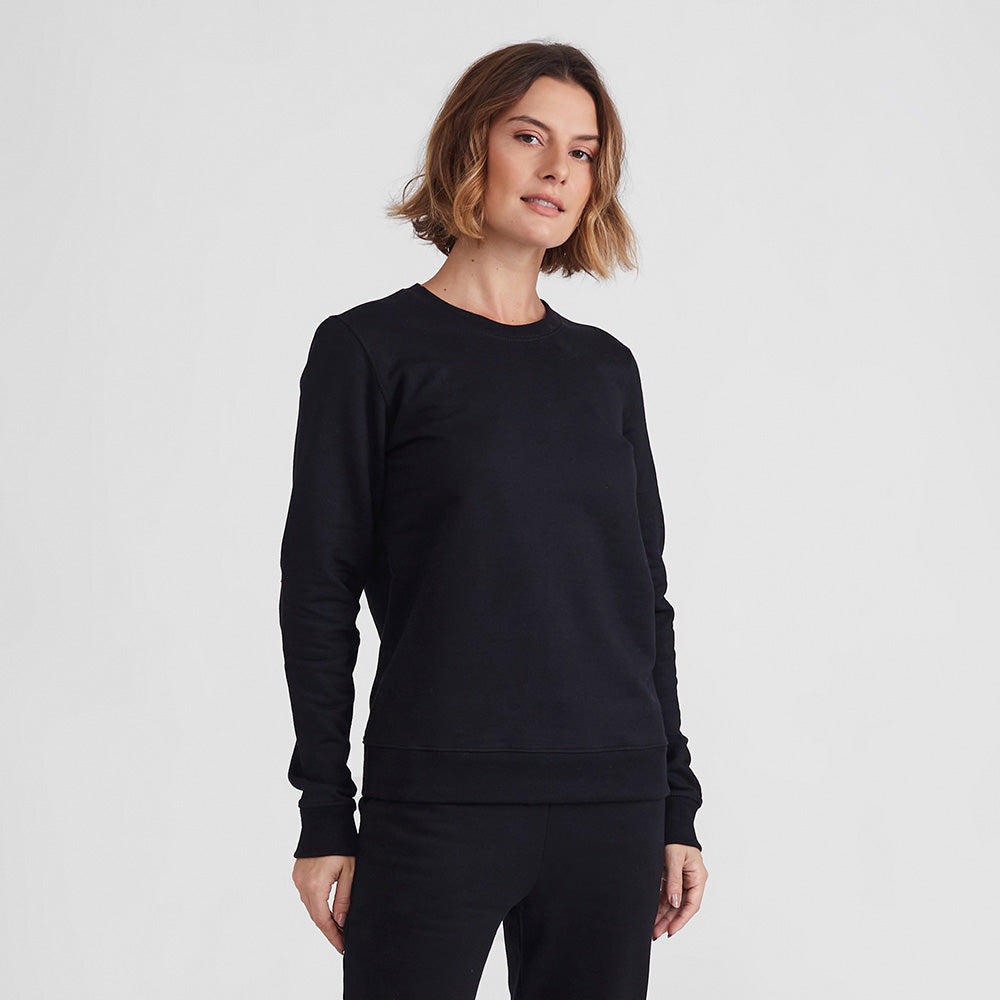 Blusão Moletom Flanelado Feminino - Preto