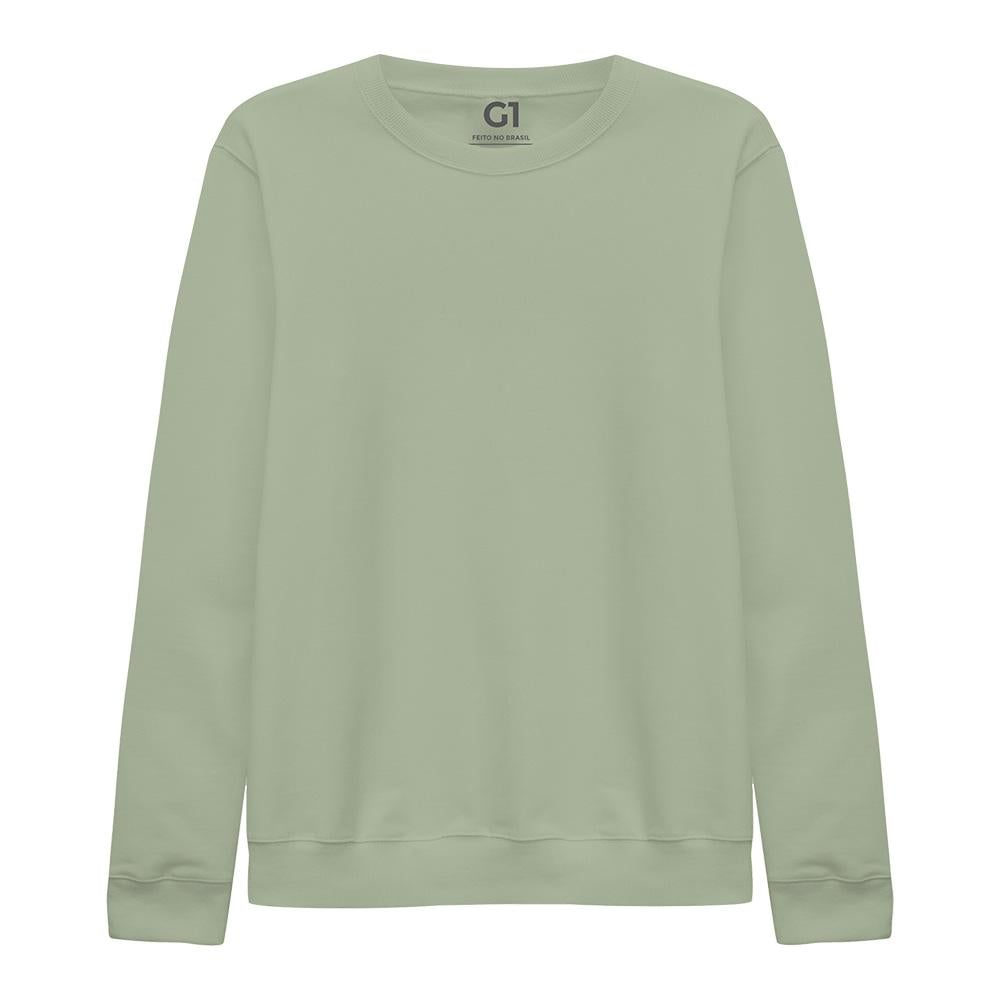 Blusão Moletom Flanelado Plus Feminino - Verde Oliva