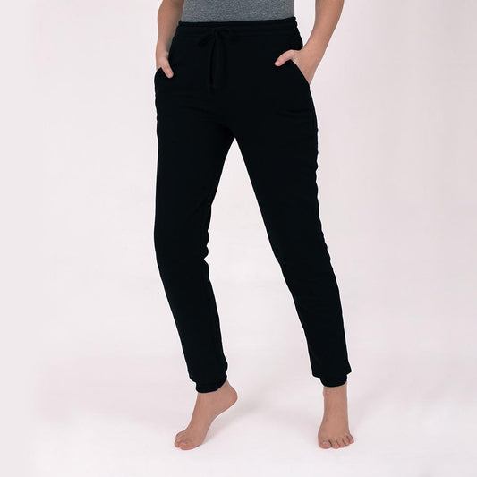 Calça Jogger Moletom Flanelado Feminina - Preto