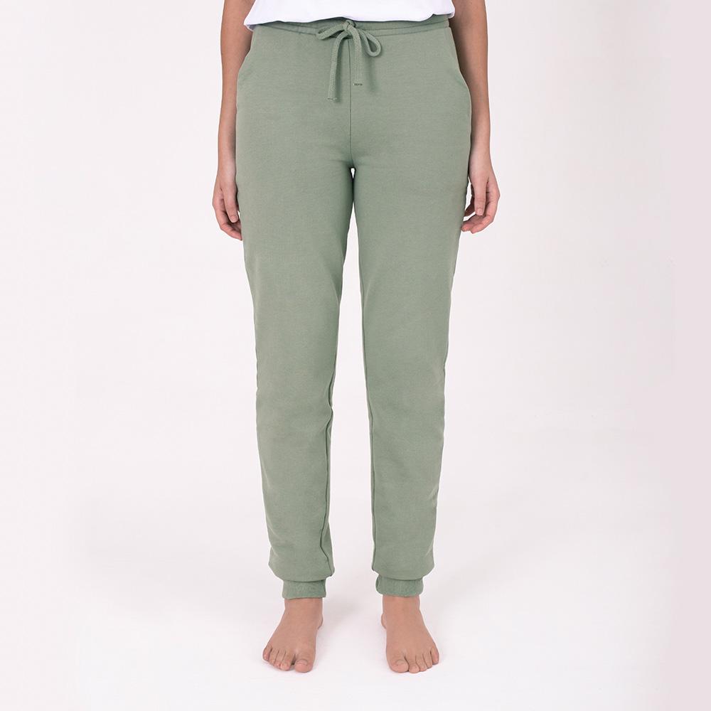 Calça Jogger Moletom Flanelado Feminina - Verde Oliva