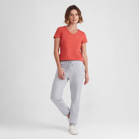 Calça Jogger Moletom Flanelado Feminina - Mescla Claro