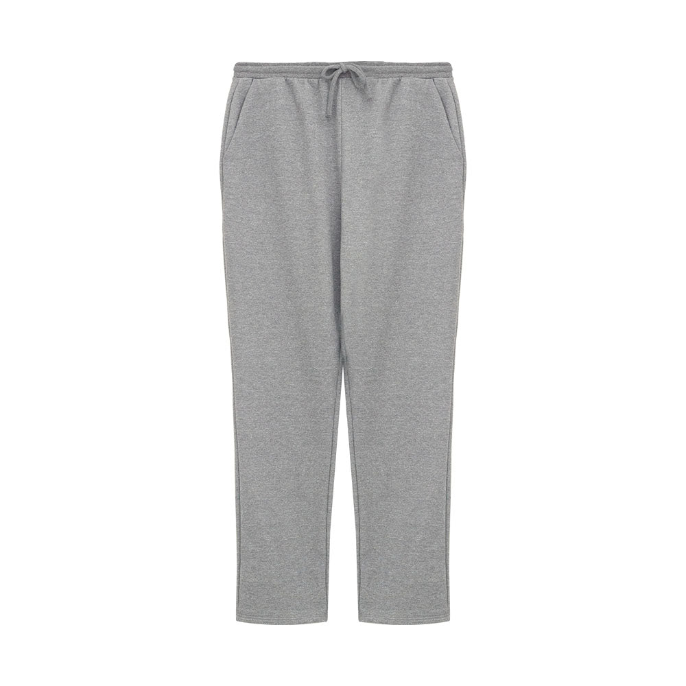 Calça Reta Moletom Flanelado Plus Feminina - Mescla Claro