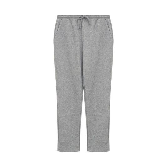 Calça Reta Moletom Flanelado Plus Feminina - Mescla Claro