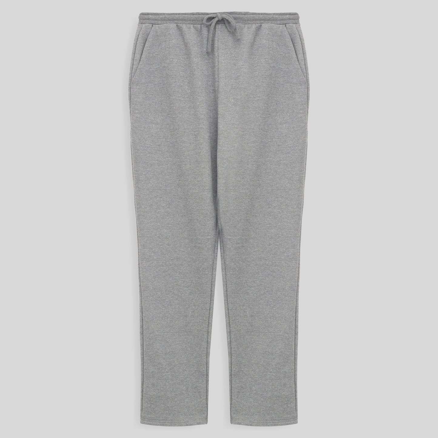 Calça Reta Moletom Flanelado Plus Feminina - Mescla Claro