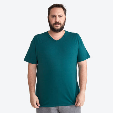 Camiseta Algodão Premium Gola V Plus Size Masculina - Jasper