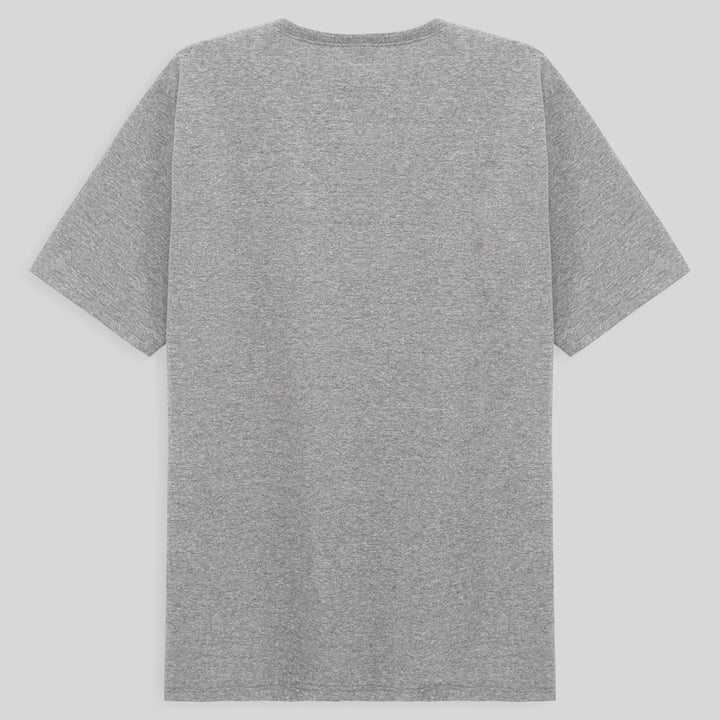 Camiseta Básica Gola V Plus Size Masculina - Mescla Claro