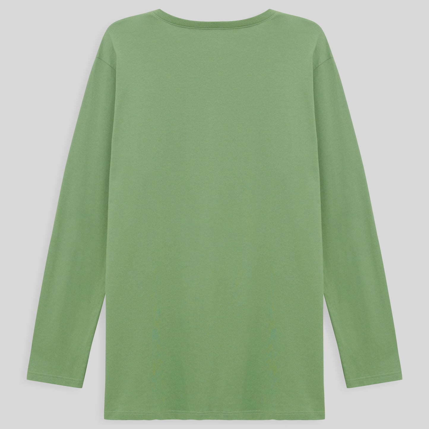 Camiseta Básica Gola V Manga Longa Plus Masculina - Verde Jade