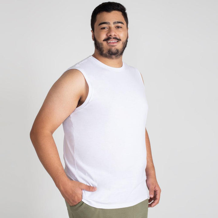 Regata Algodão Premium Plus Size Masculino - Branco