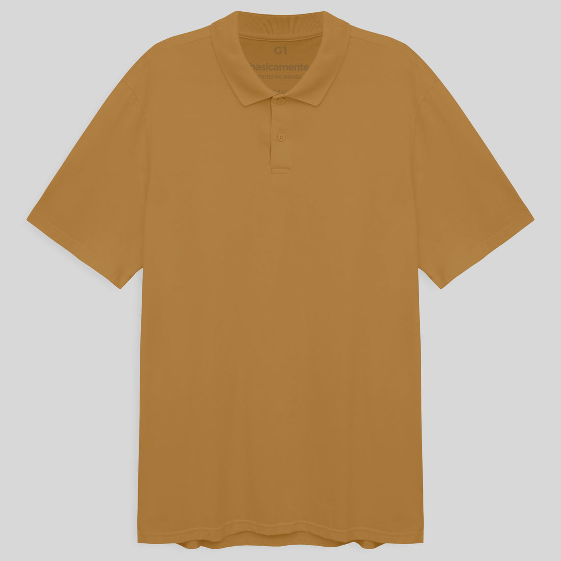 Camisa Polo Plus Size Masculina - Marrom Khaki