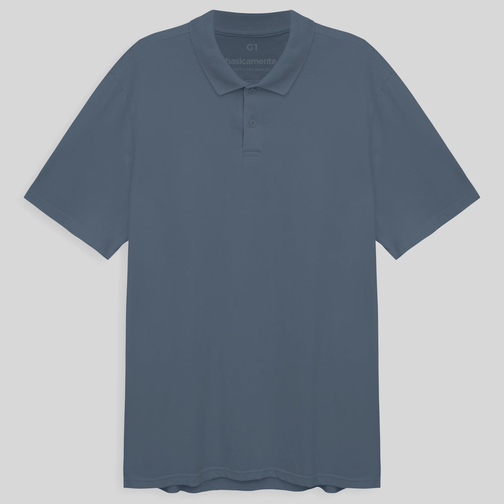 Camisa Polo Plus Masculina - Azul Cobalto