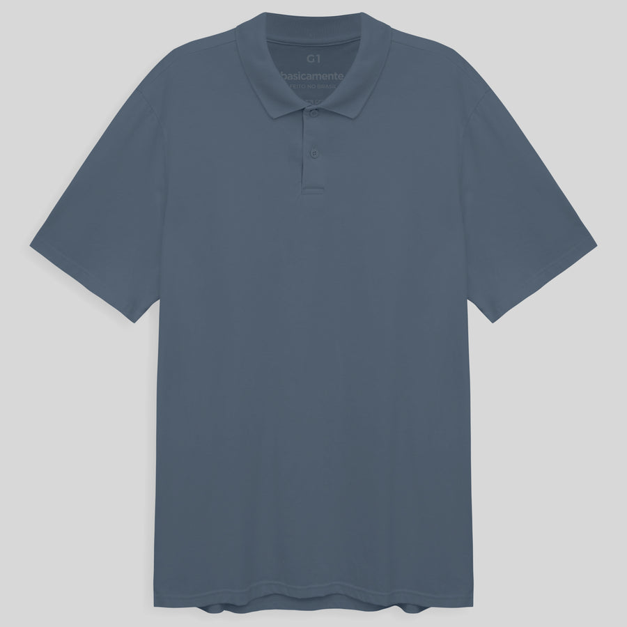 Camisa Polo Plus Size Masculina - Azul Cobalto
