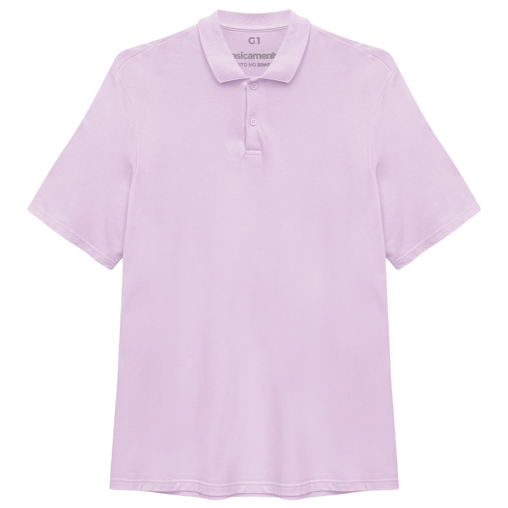 Camisa Polo Plus Size Masculina - Lilás Lavanda