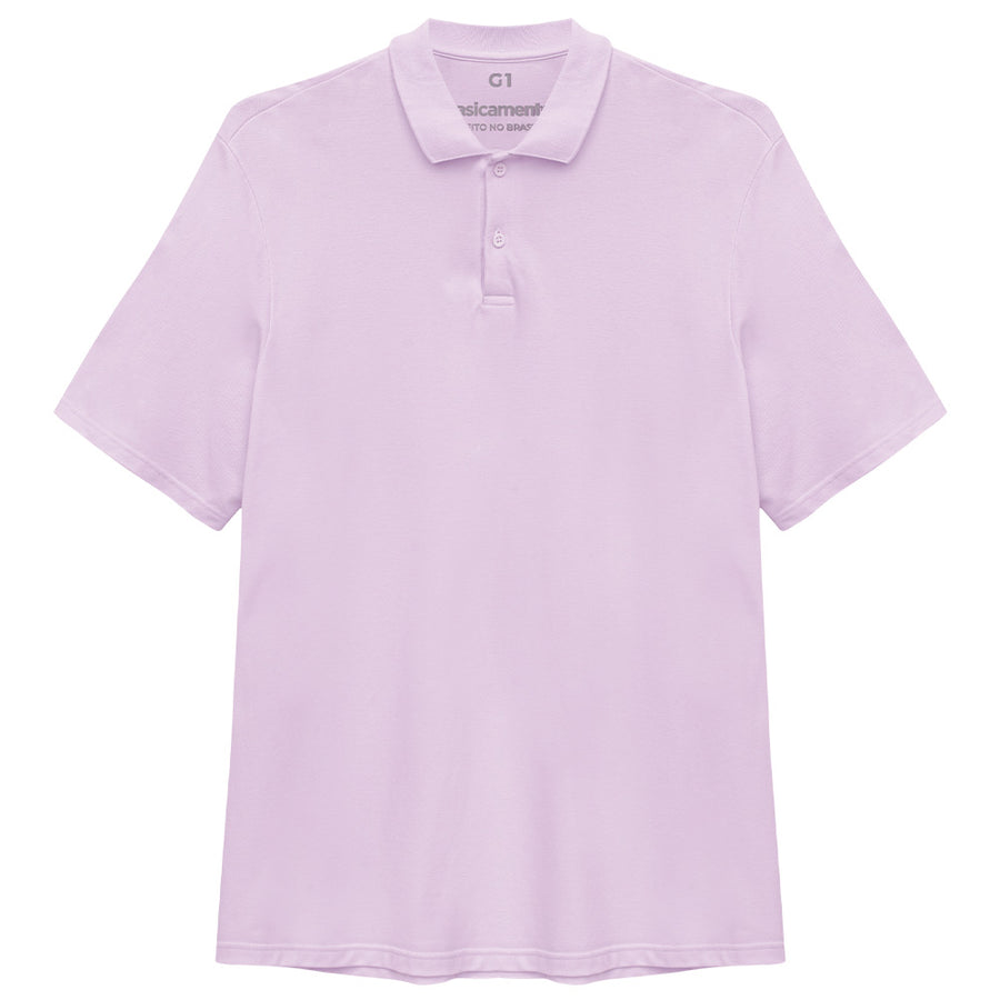 Camisa Polo Plus Size Masculina - Lilás Lavanda