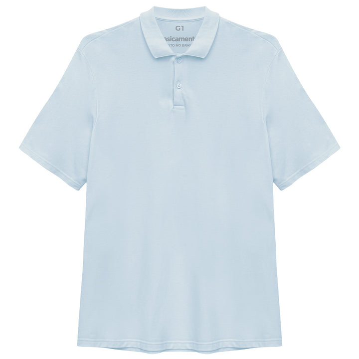 Camisa Polo Plus Size Masculina - Azul Ceu