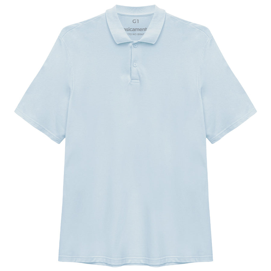 Camisa Polo Plus Size Masculina - Azul Ceu