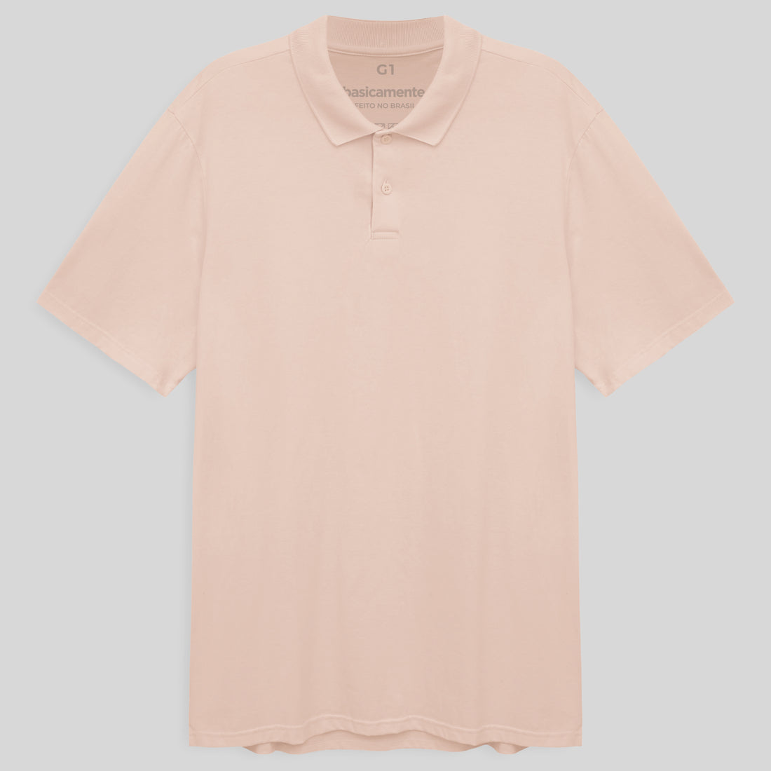 Camisa Polo Plus Masculina - Rosa Pastel