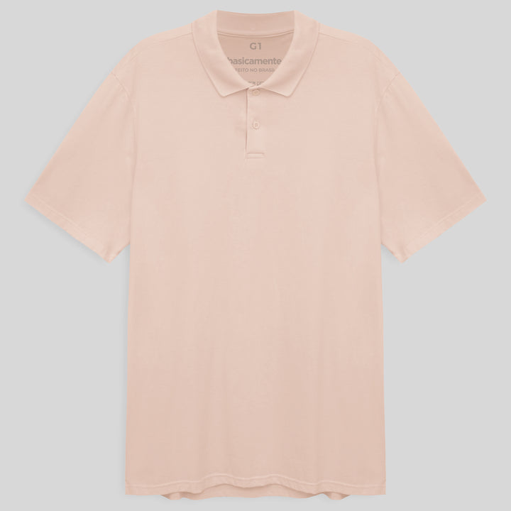 Camisa Polo Plus Masculina - Rosa Pastel