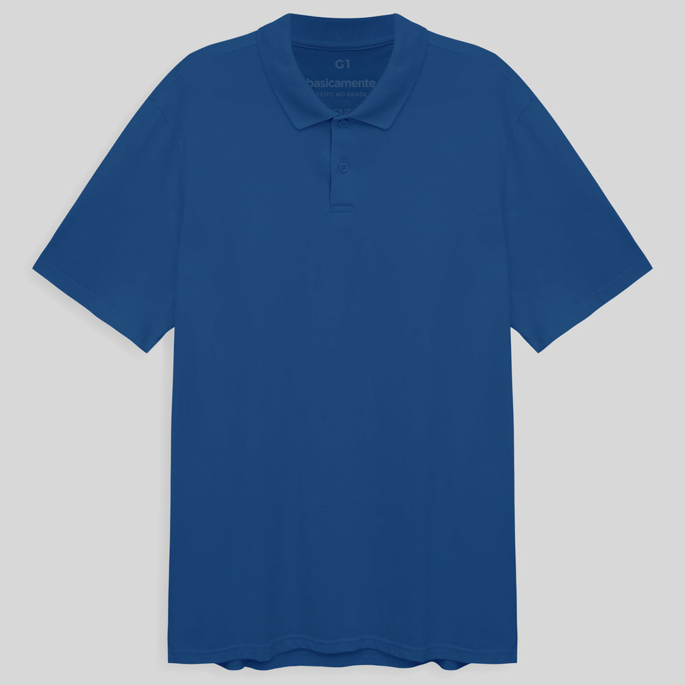 Camisa Polo Plus Masculina - Azul