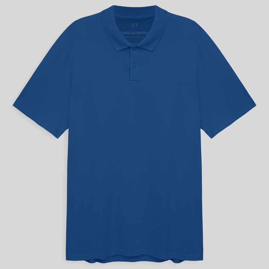 Camisa Polo Plus Size Masculina - Azul