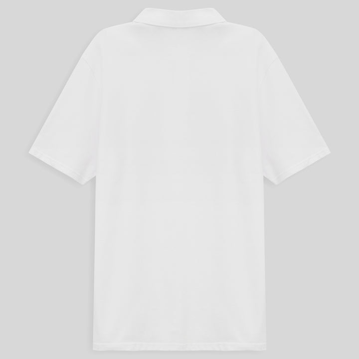 Camisa Polo Piquet Plus Size Masculina - Branco