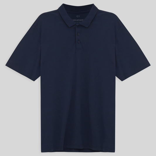 Camisa Polo Piquet Plus Masculina - Azul Marinho