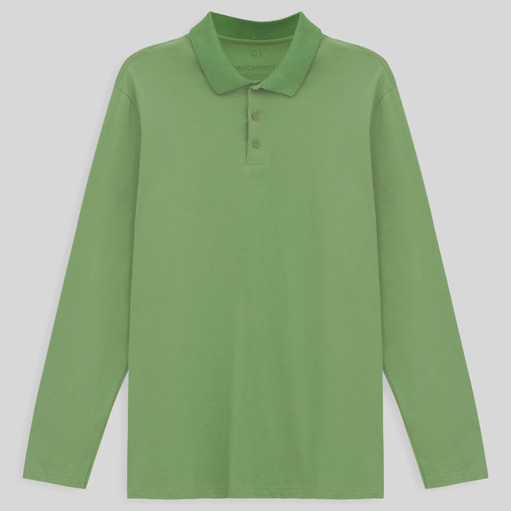 Camisa Polo Ml Plus Masculina - Verde Jade