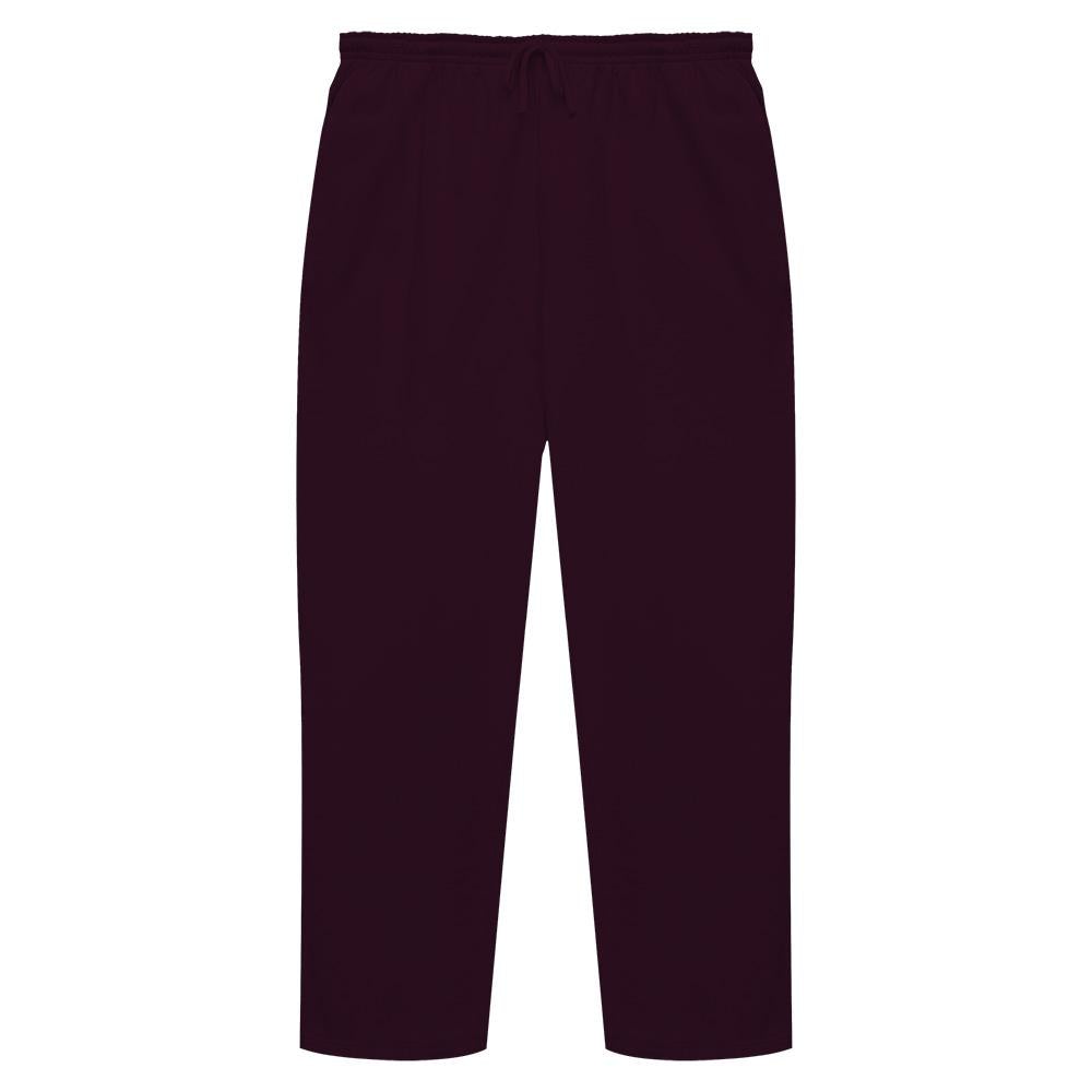 Calça Reta Moletom Flanelado Plus Masculina - Wine
