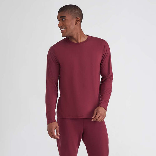 Camiseta Básica Manga Longa Masculina - Vermelho Vinho