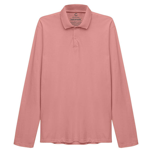 Camisa Polo Manga Longa Masculina - Rose