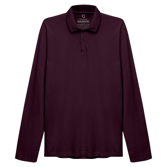 Camisa Polo Manga Longa Masculina - Wine