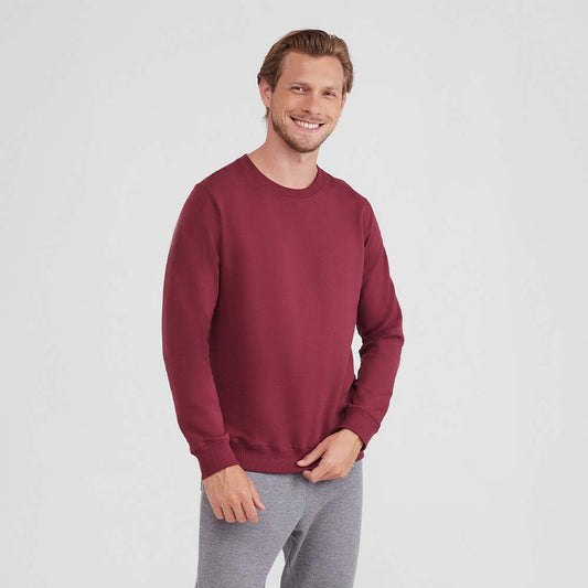 Blusão Moletom Flanelado Masculino - Vermelho Vinho