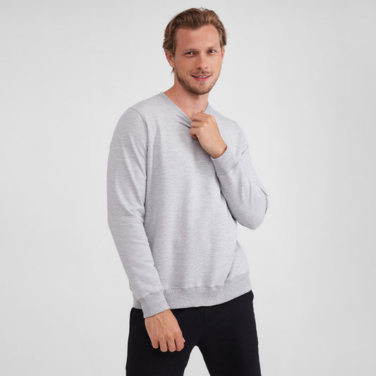 Blusão Moletom Flanelado Masculino - Mescla Claro