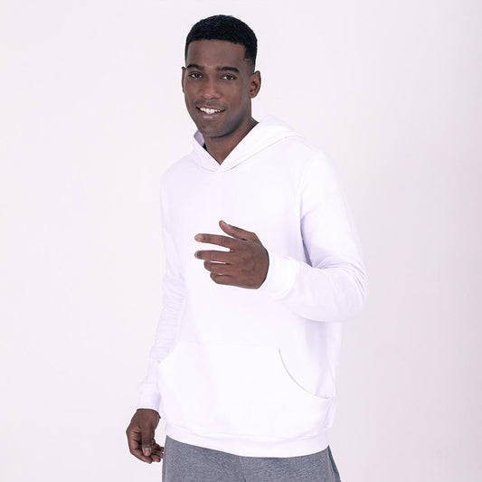 Blusão Moletom Flanelado Capuz Masculino - Branco
