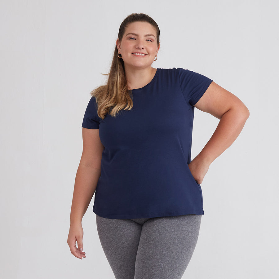 Tech T-Shirt Anti Odor Gola C Plus Size Feminina - Azul Marinho